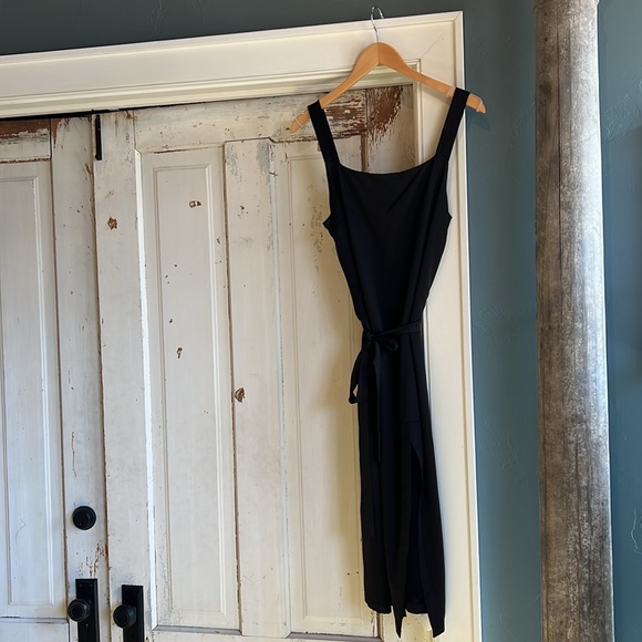 Mink pink lace, short sleeve blouse layered over black dress - Picture 1 of 4